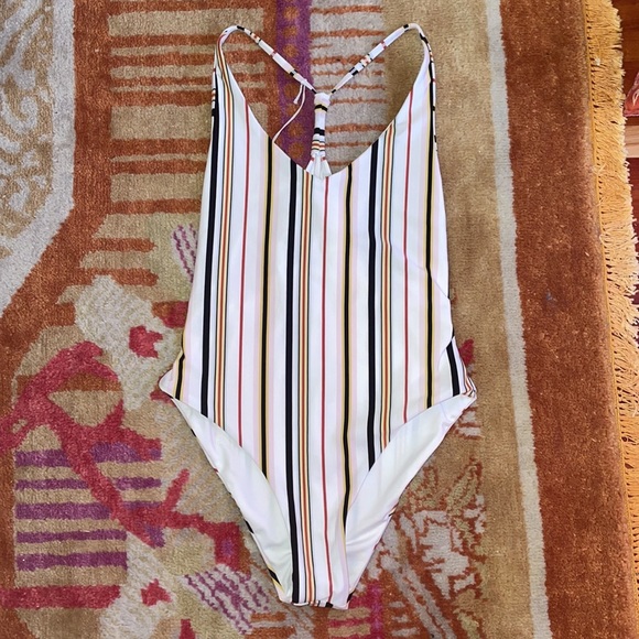 Volcom That’s Stripe One Piece Swimsuit SZ S NWOT - Picture 4 of 5